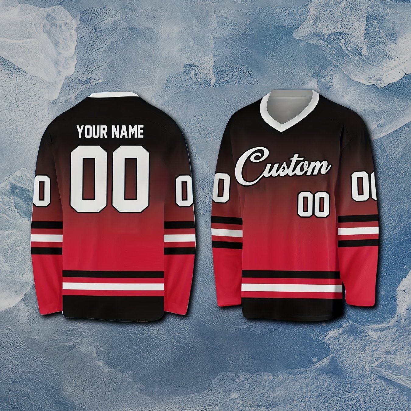 TEMU Personnalisez votre maillot de hockey avec le nom et le numéro de l'équipe, uniforme d'équipe de hockey, vêtement de , kit d'équipe pour les