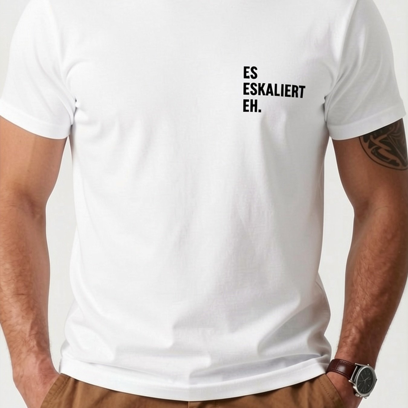 Image of Escalates Funny Statement T-shirt - Print Relaxed Fit Tee Suitable For Spring Summer Outdoor & Casual Wear, Machine Washable Comfortable Fabric, Casual Attire With Pr
