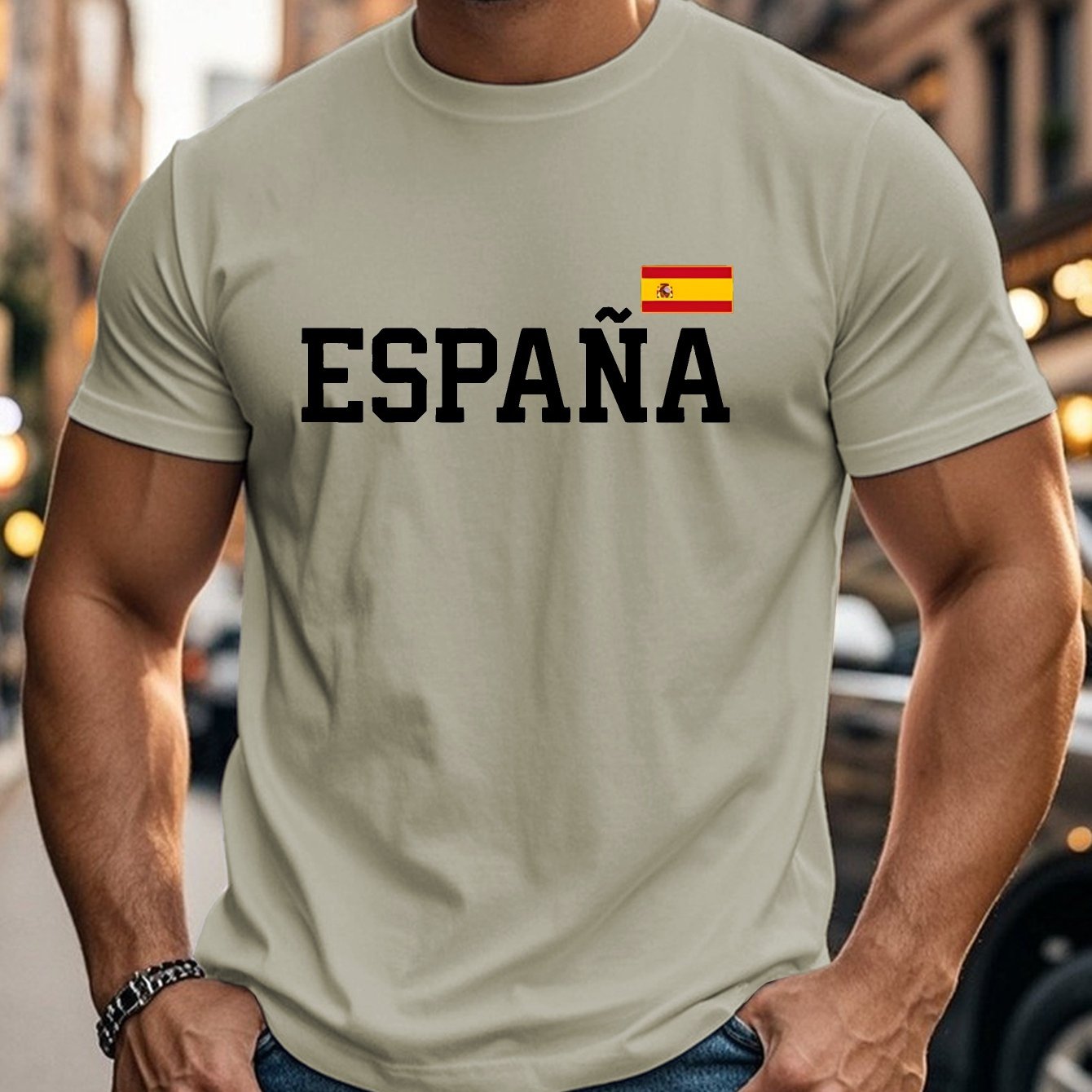 TEMU camiseta de hombre de talla grande con estampado arrugado en español