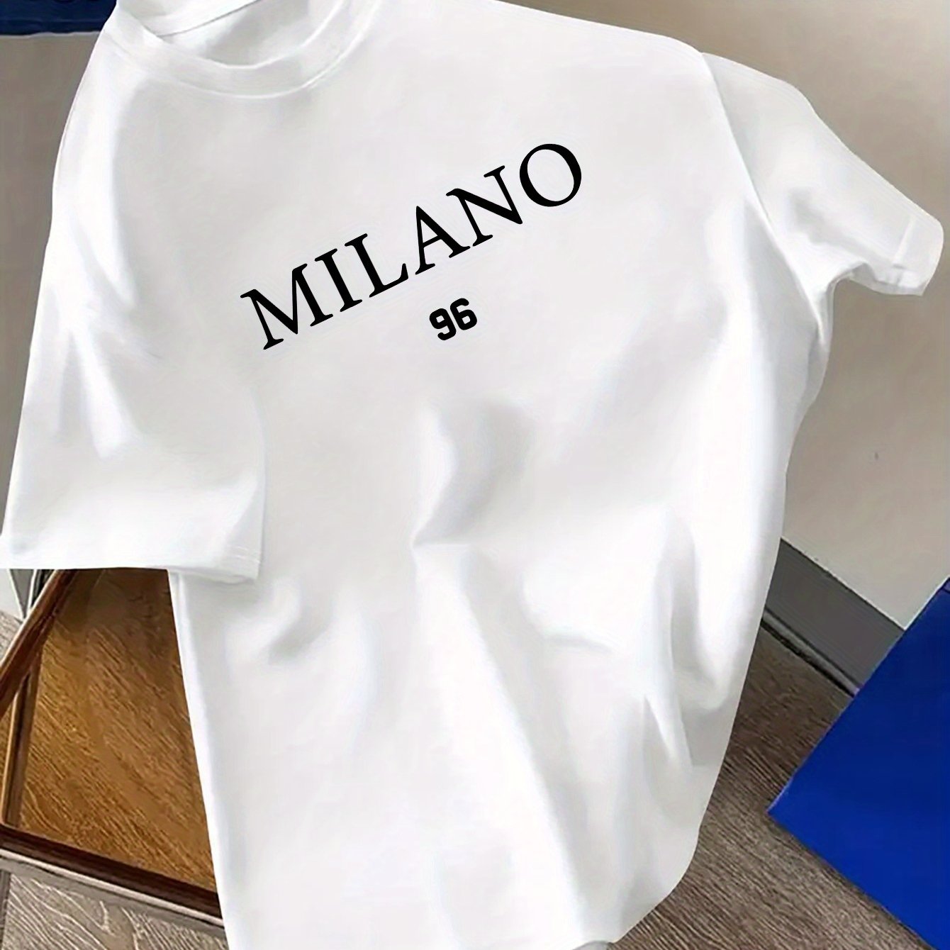 TEMU 96 Print, Men's Crew Neck Short Sleeve T-shirt, Casual Tops For Men, Men's Comfy Clothing For , Men' & Gift