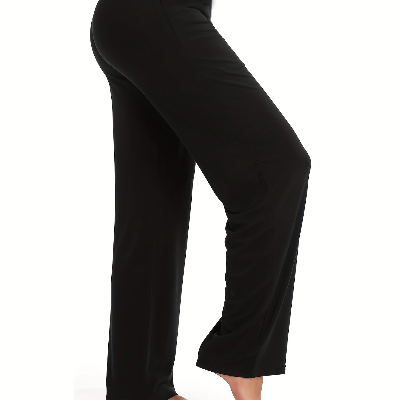 TEMU Plus Size, Extended Plus-size Stretch Straight-leg Pants