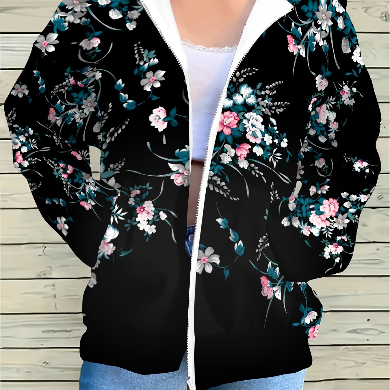 TEMU Women's Long Sleeve Hooded Zipper Sweatshirt Spring Autumn New Women's Outdoor Casual Fashion Top Outfit