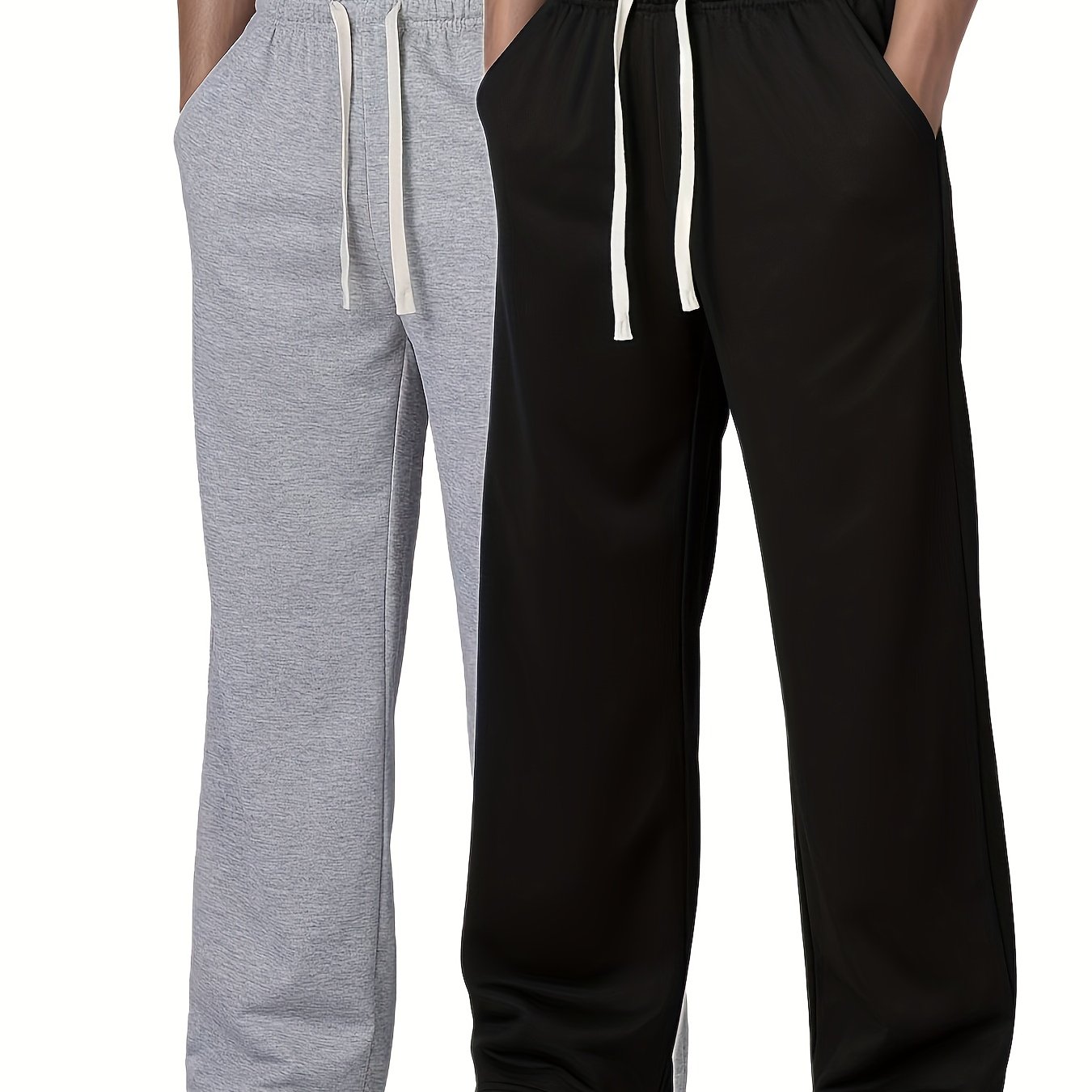 E-shop 2 Stück Herren Freizeit Weite Bein Outdoor Sport Hosen, Nicht Dehnbar Polyesterfaser, Uni-Farbe, Maschinenwaschbar - Geeignet für Wandern die