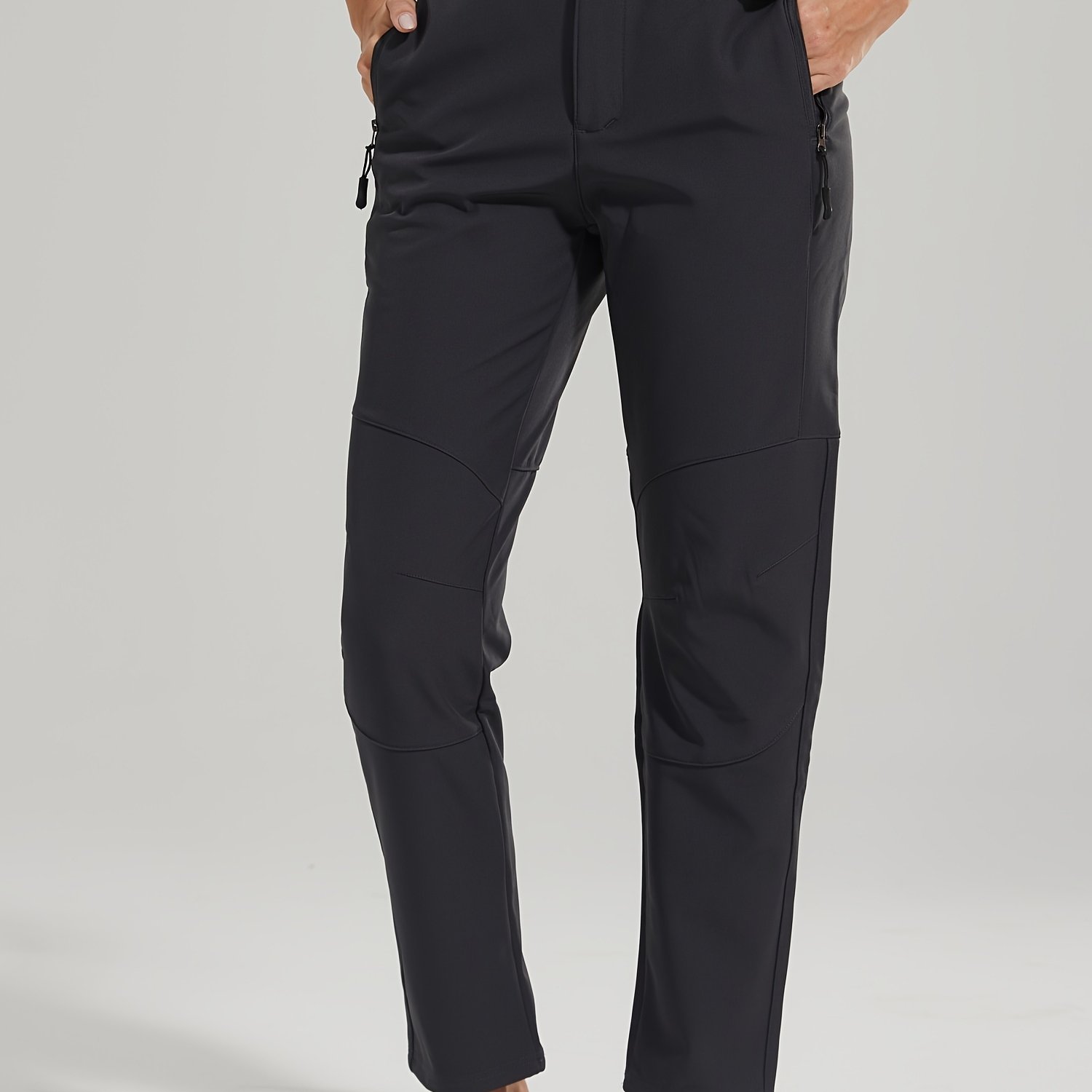TEMU Pantalones de esquí para mujer, para exteriores, senderismo, línea polar, softshell, pantalones de snowboard con cremallera en la parte inferior