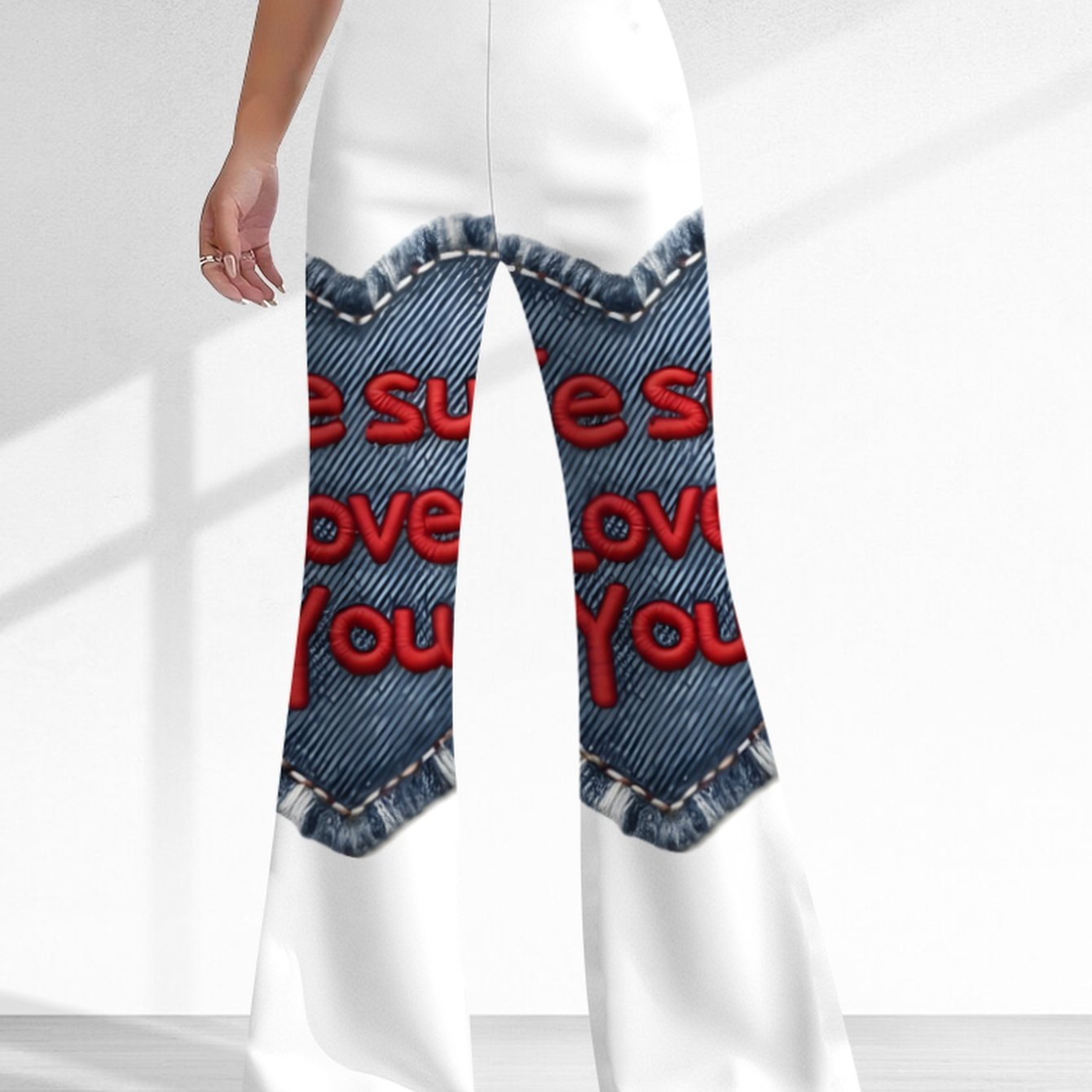 TEMU Valentine's Day Heart Love Letter Design, High-quality Women's Print, Graphic Design With Unique Patterns, Print Women's Long Pants, Casual And