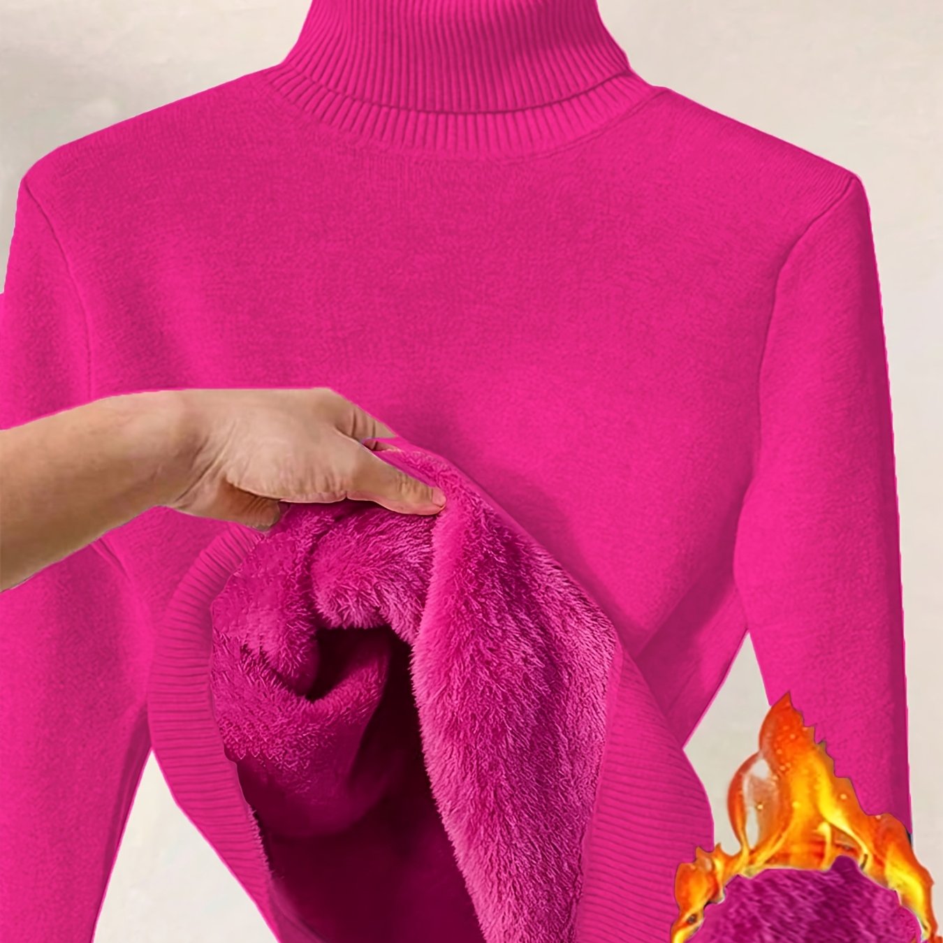 TEMU Suéter de Capa Base Cuello de Forro Polar para Otoño Invierno, y Elástico, Opción Ideal para Casa y Oficina