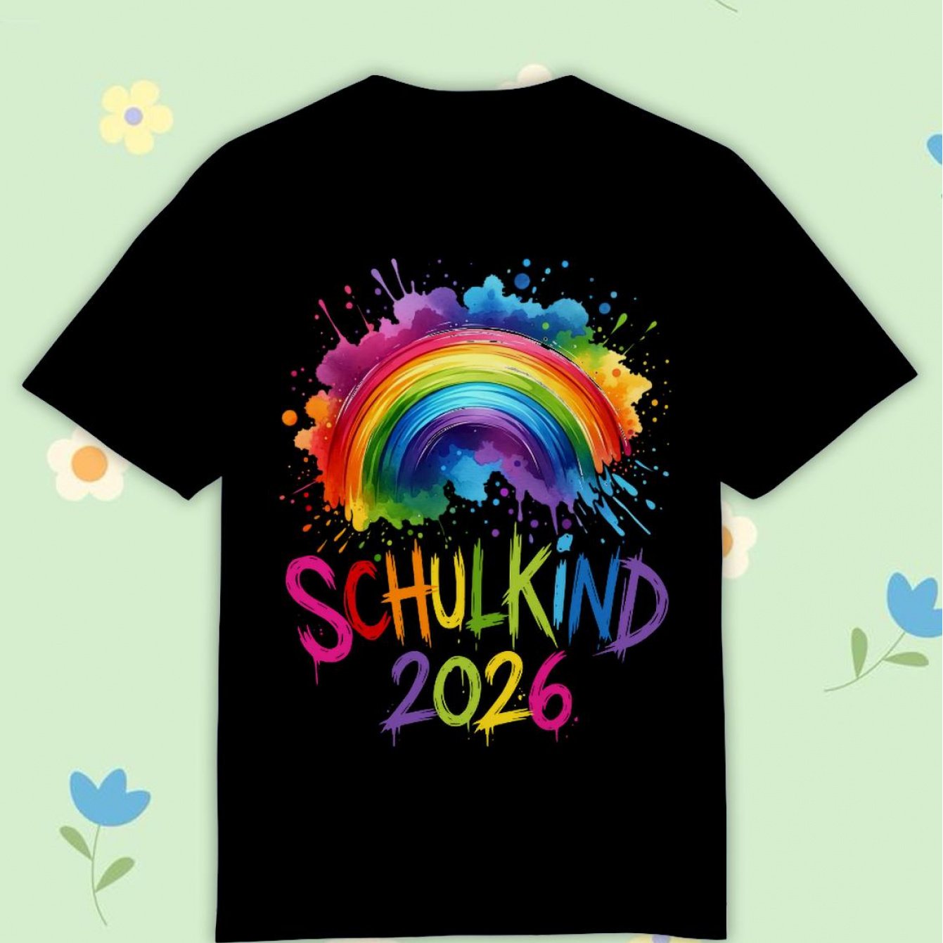 Image of Schoolchild 2026 Rainbow Comfortable Casual Crew Neck T-shirt For Boys And Girls T-shirt, 200g