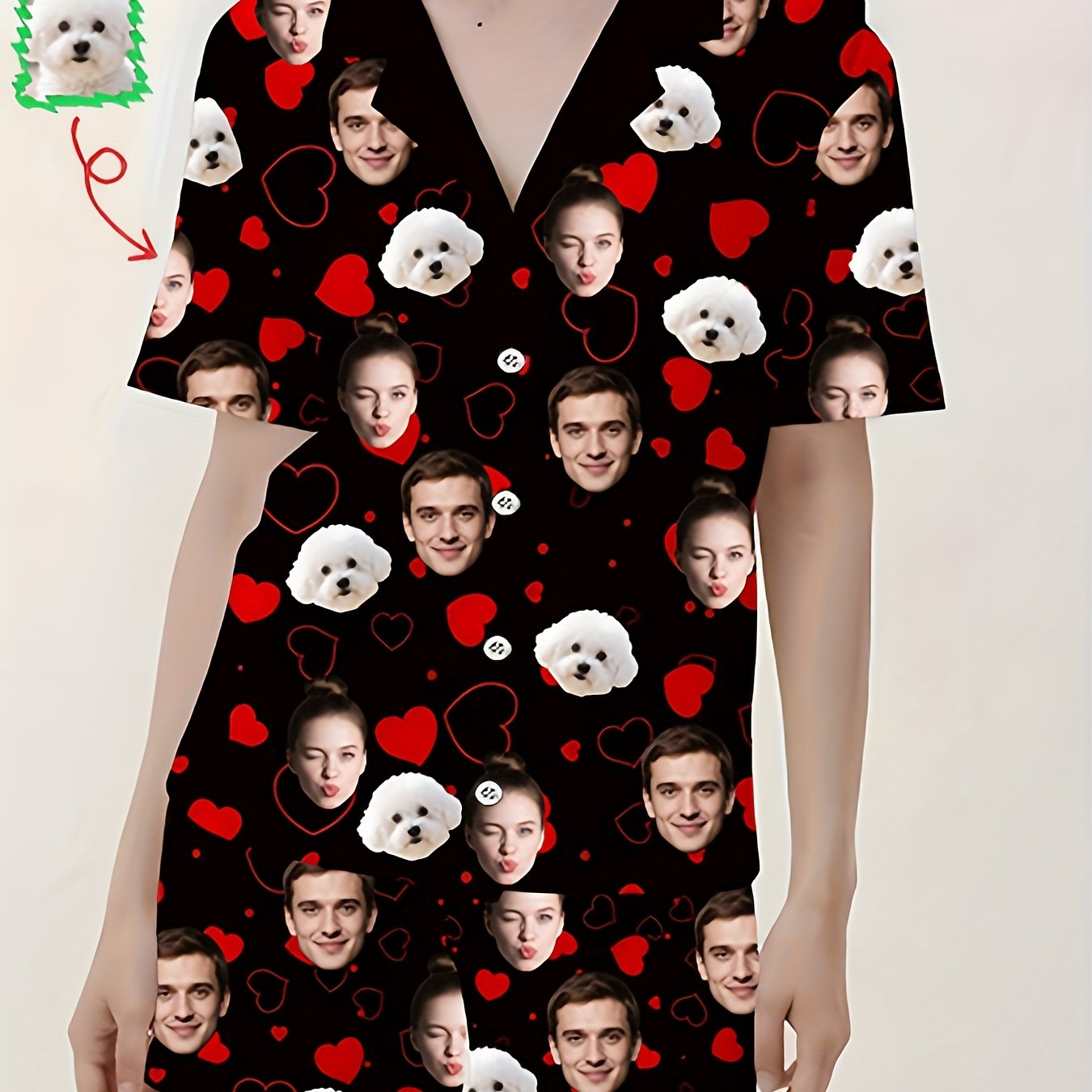 TEMU Custom Women's Short Pajama Set, Bedtime Pajamas, Cozy Nightwear, Printed Pajamas, Stylish Loungewear, Machine Washable, Soft Material, Matching