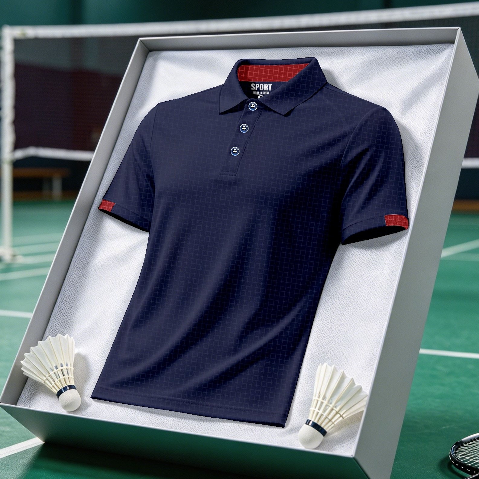 TEMU Polo de Negocios para Hombre con Diseño de Cuadros , Camiseta de Manga Corta Transpirable y Resistente a las Arrugas para el Trabajo, Ideal para