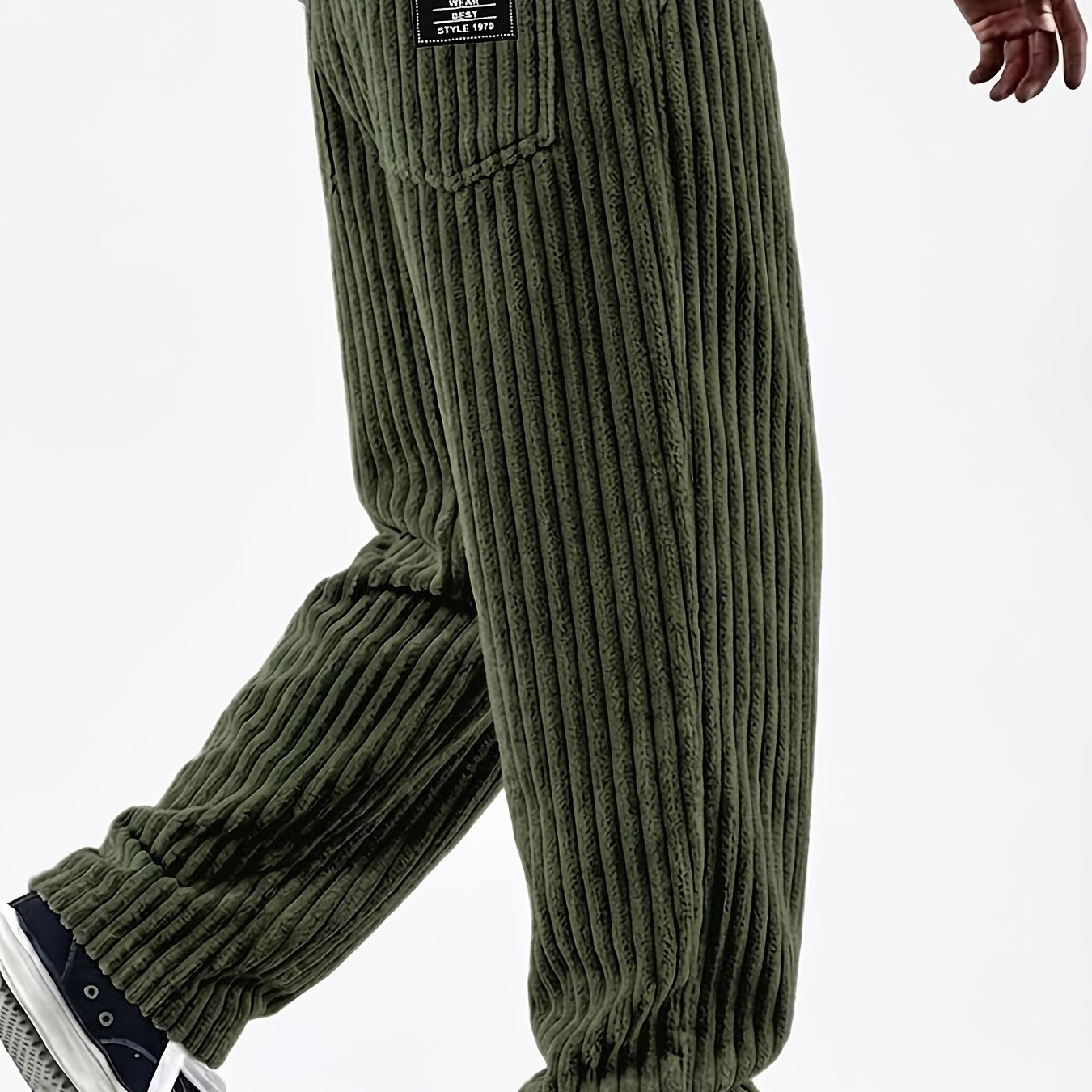 TEMU 's Vintage Vertical Striped Corduroy Drawstring Pants Corduroy Men's Loose Straight-leg Casual Pants, New Season