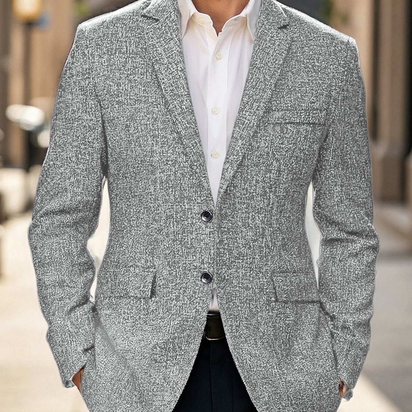 TEMU 2025 Men's Fashion Trendy Sunshine Suit For Autumn And Winter, Wrinkle-resistant, , High-end Style Blazer