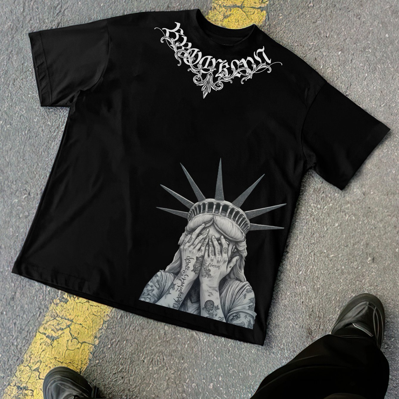 TEMU Men's Loose-fitting Street T-shirt - Breathable Polyester Fiber, Round Neck, Short Sleeves - Ideal Casual Wear For Summer, Relaxed T-shirt