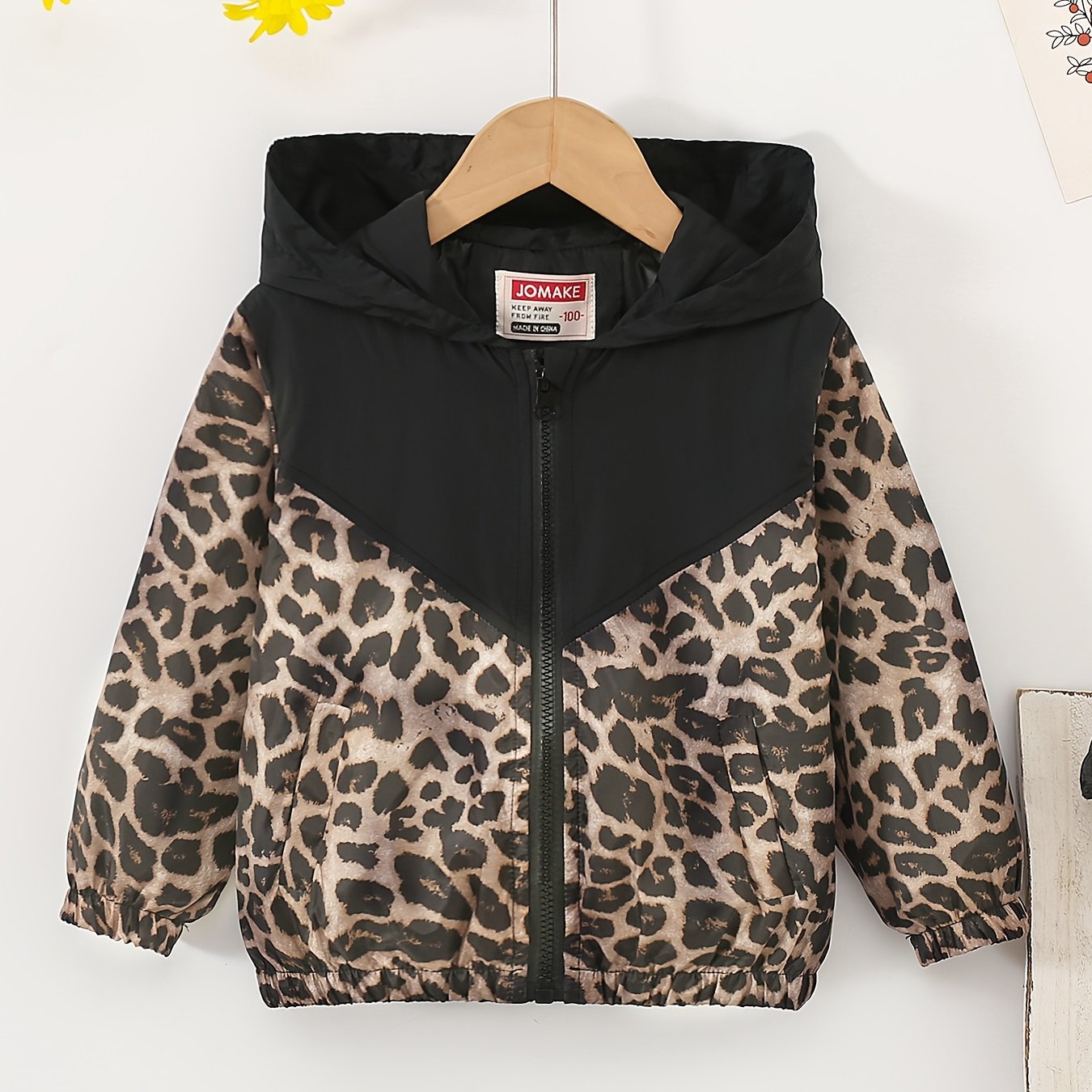 Image of Cool Kids' Jacket, Spring/autumn Hooded Outerwear, Unisex For Daily Wear, Hood + Zipper Design, Front Color-blocking For Visual Layering, Double Windproof Design With Elastic Hem + Elastic Cuffs