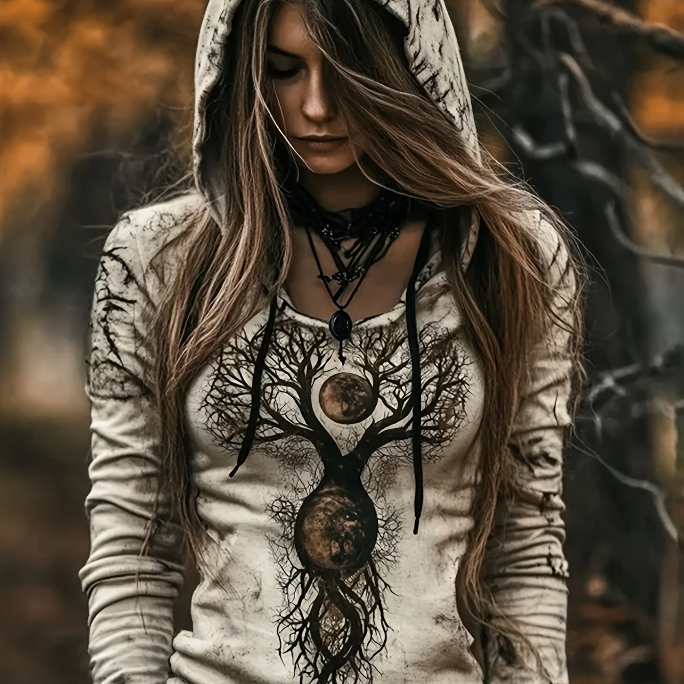 E-shop Damen Tribal Viking Baum des Lebens Totem Casual Hoodie