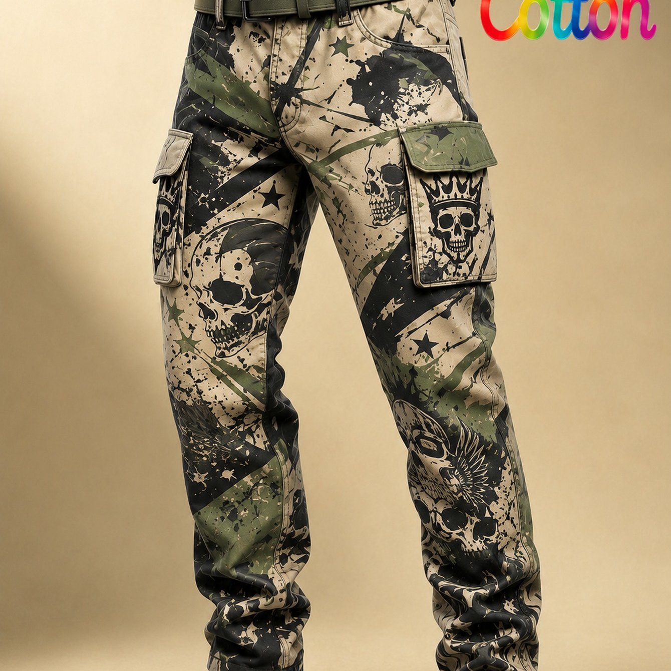 2026 Men's Trousers (beltless): Casual Versatile Men's Trousers With Skull And For