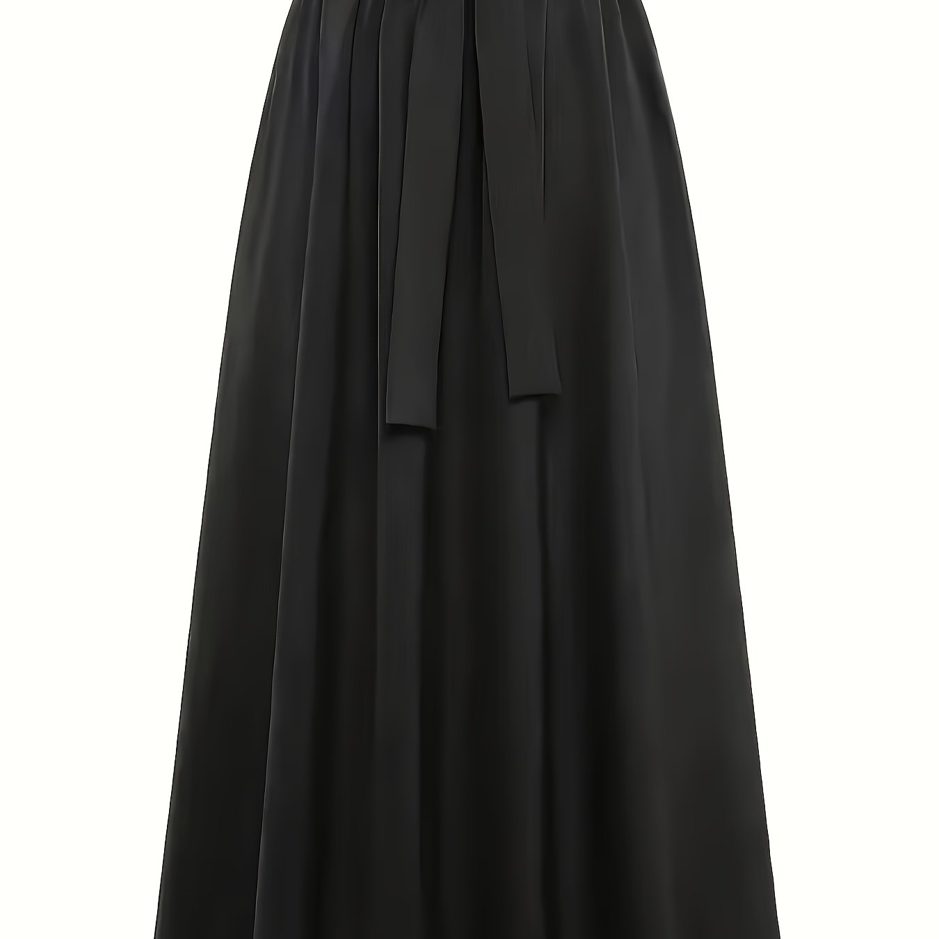 TEMU Solid Lace Waist Casual Conservative Vacation Skirt