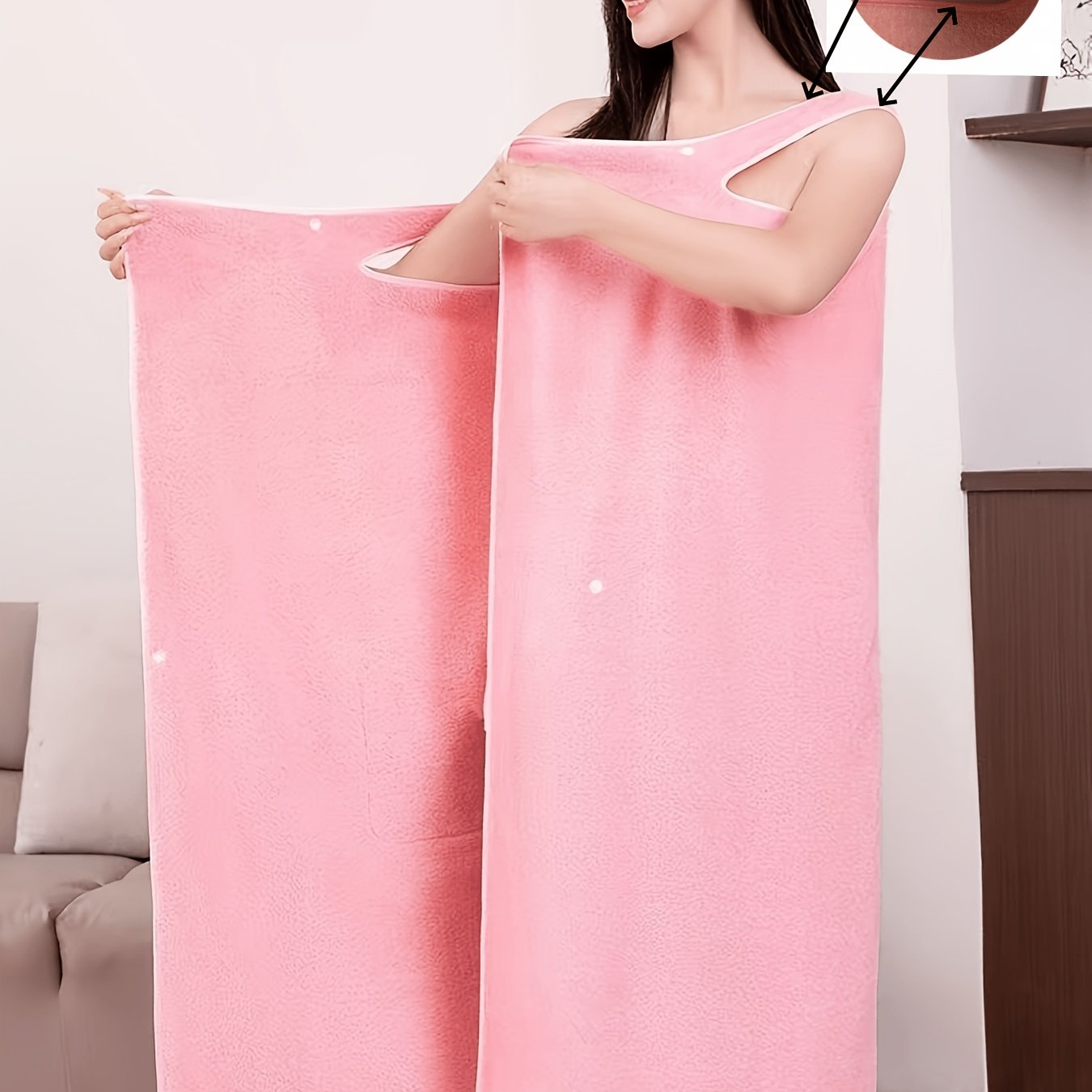 TEMU Bath Towel Bath Skirt Shower Towel Wearable Bathrobe Bath Robe Home Bathrobe Towel Women