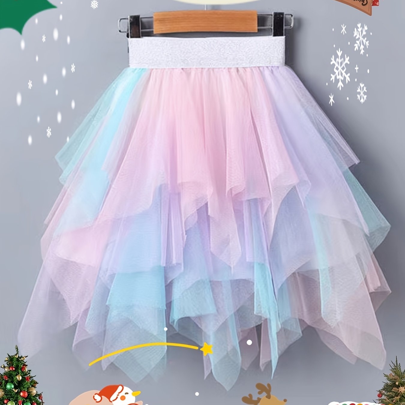 Image of Girls' Skirt, Short Skirt, Cake Skirt, Baby Gradient Mesh Skirt, Medium-sized Princess Skirt