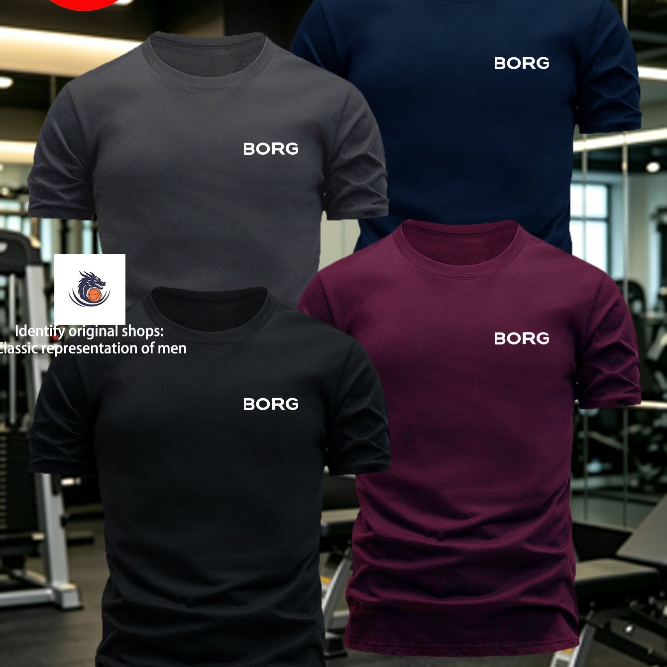 TEMU 4-pc Men's Easy Letter Print Short Sleeve T-shirts, "borg" Lettering On Chest, Easy And Design, Suitable For Daily Wear And Sports Casual