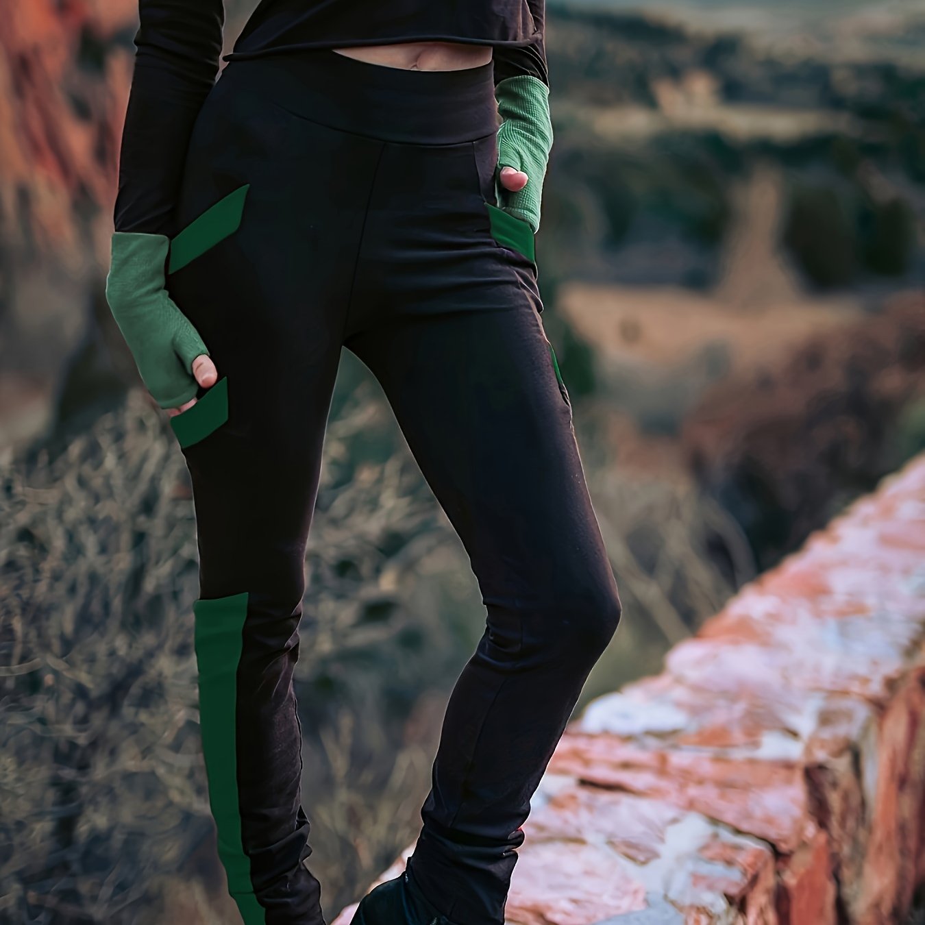 Image of 4-, Casual Pants With A Style, Color- Slim-fit -lifting Leggings, Club-style Hot Pants, Tight Elastic Casual Color-block Straight-leg Skinny Pants, And Outdoor S Pants