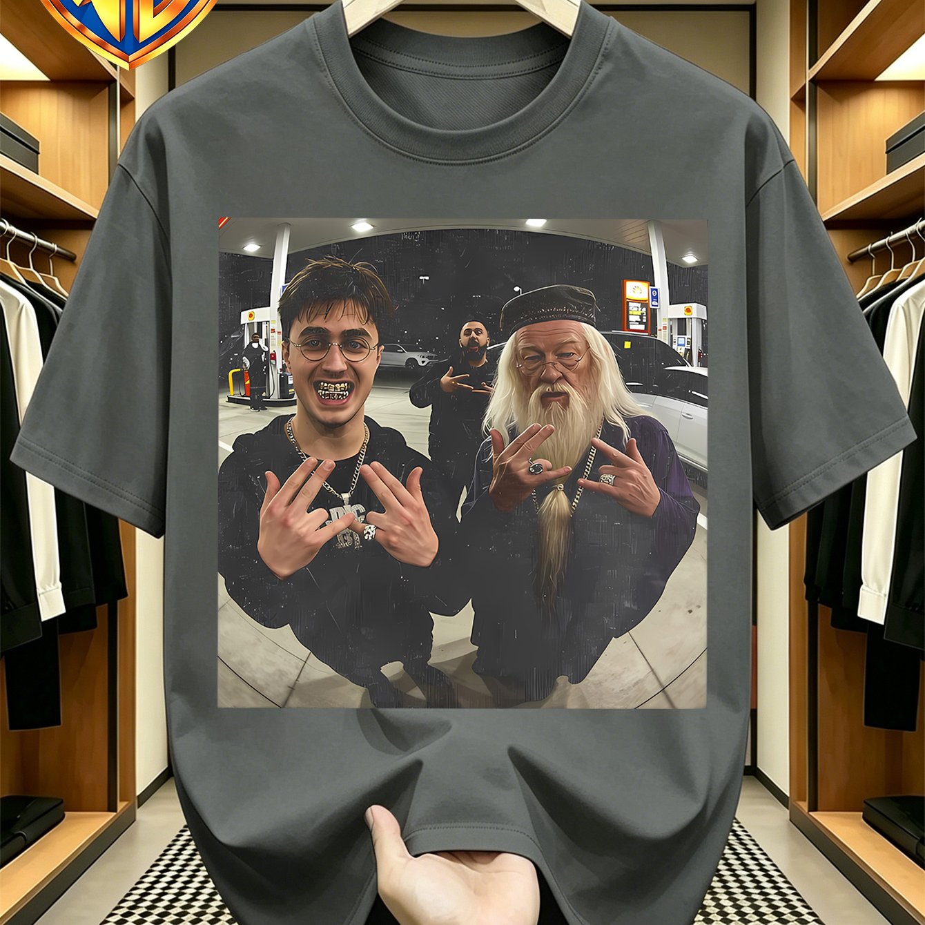 TEMU Warner . Official Licensed, Summer Men's Y2k Cool Casual T-shirt, Harry Potter Streetwear Meme Collage Print, Breathable Loose Versatile Top |