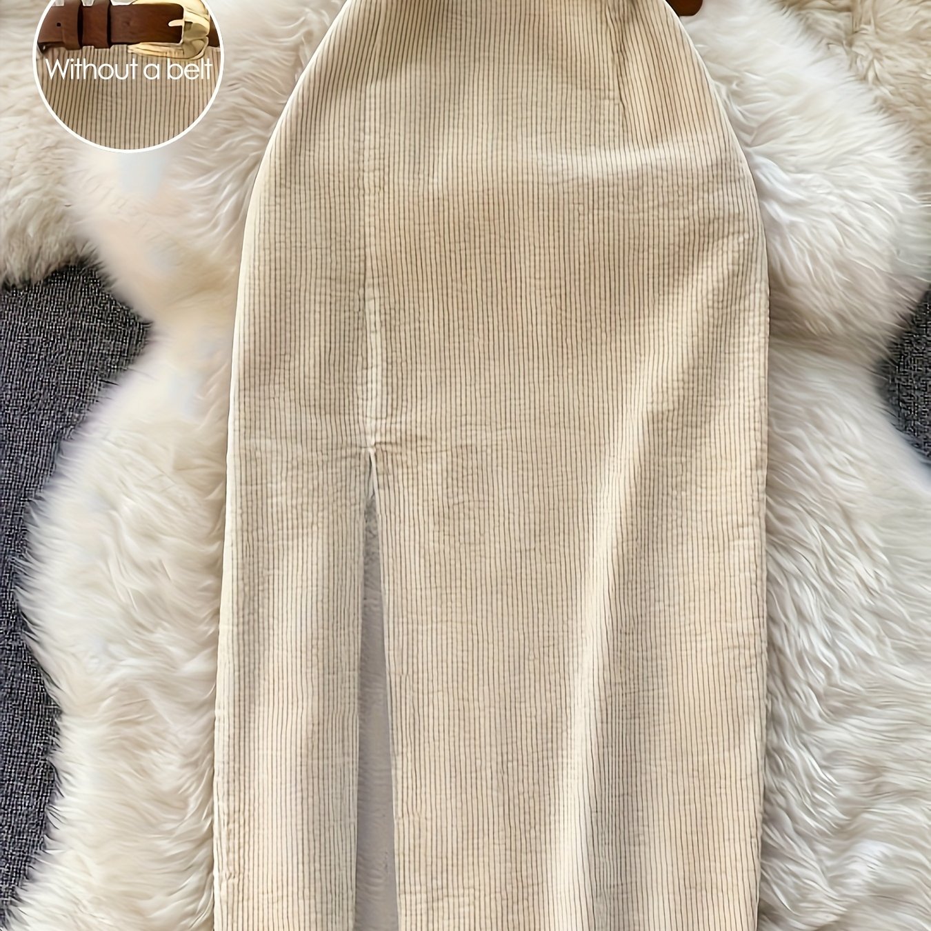 Image of Ytd New Fashionable And Elegant Temperament Autumn/winter Vintage Style Slit Skirt, High-waisted Midi Over-the-knee A-line Hip-hugging Skirt, Belt Not Included