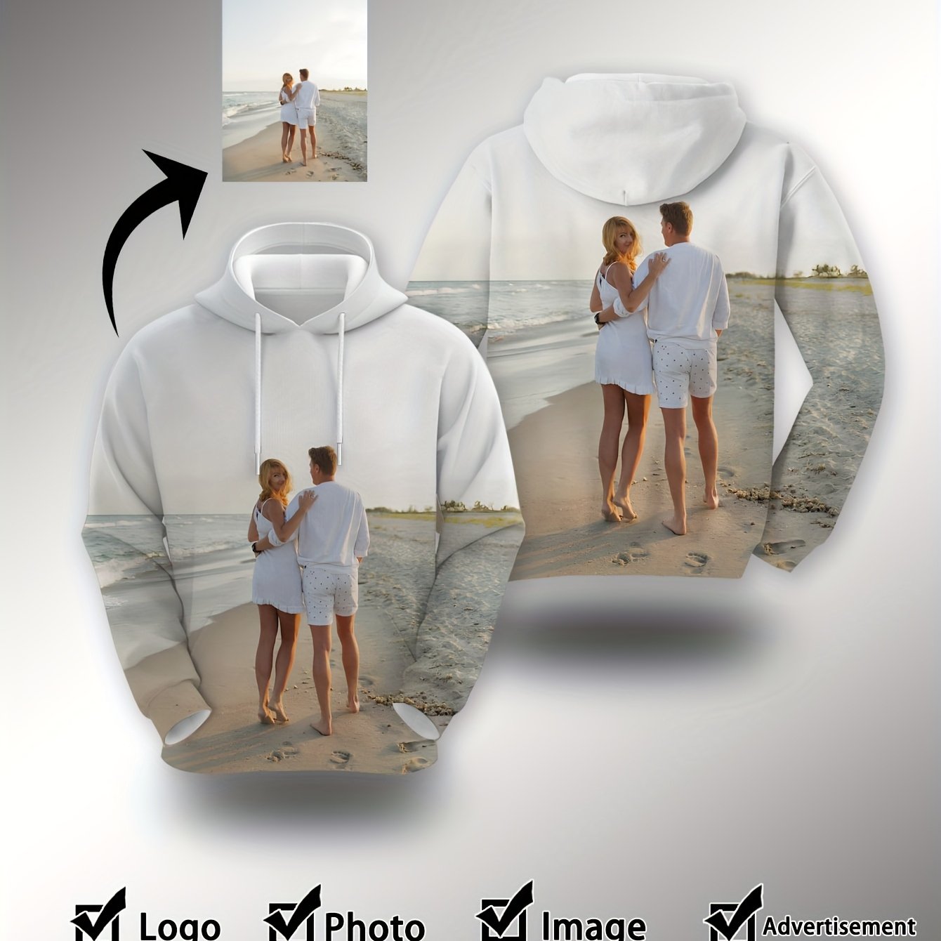 TEMU 1 Custom Men's Hoodie, Supports Customization With Your Own Images, Photos/couples/pets/children, Etc. Designs. For , Made Of Soft, Comfortable,