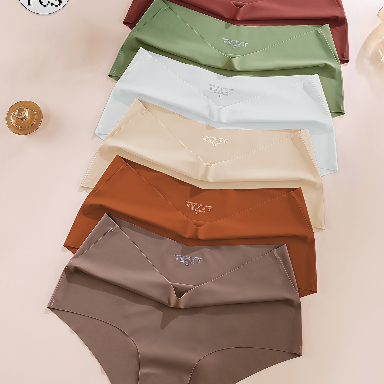 TEMU 6pcs Women's Fiber Underwear - Summer Thin Breathable Hipster Panties With Technology, Mid-rise Suitable For Sports, Commuting & Hot Weather,