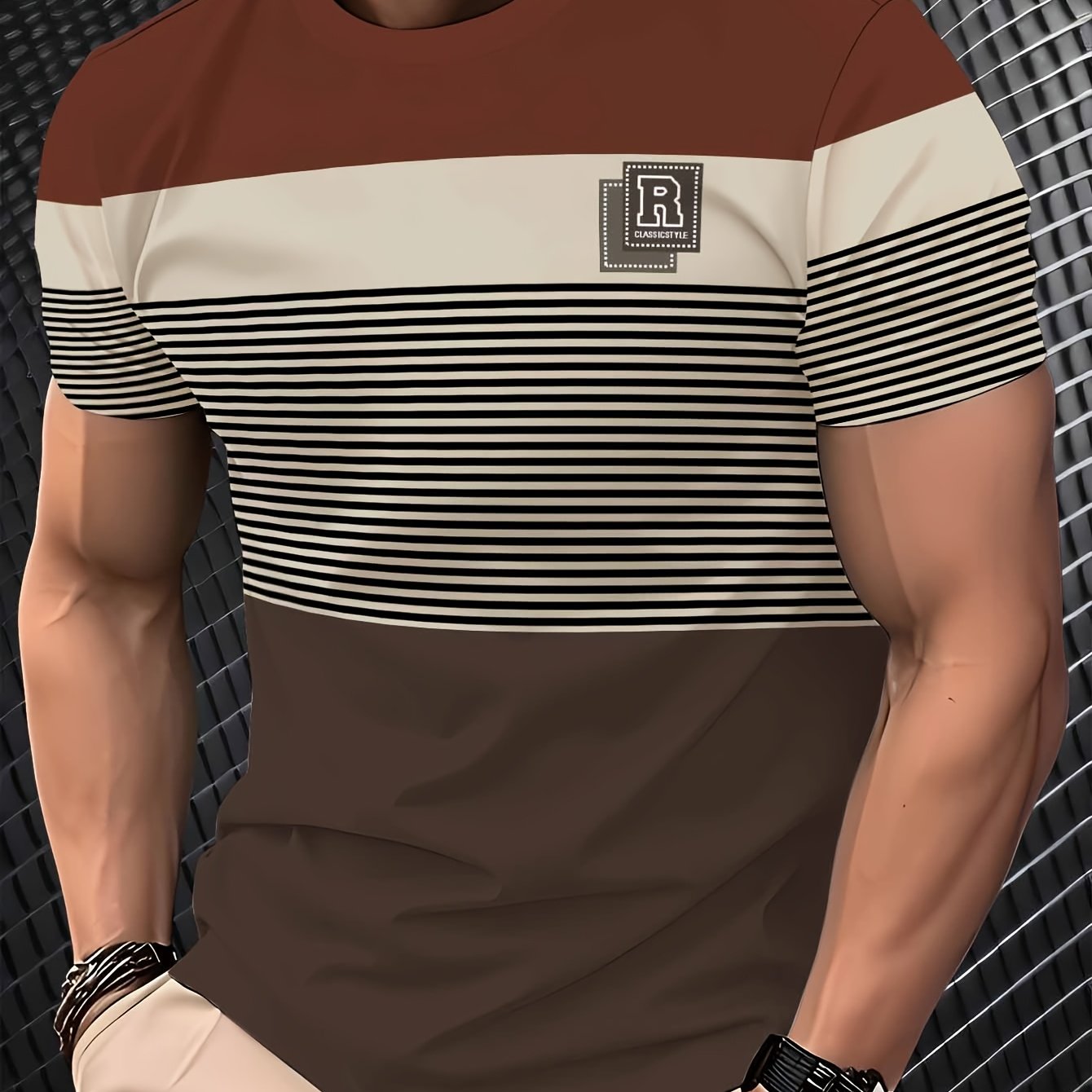 TEMU Men's Fashion T-shirt, Outdoor Commuter, Round Neck Short Sleeve, Sweatshirt