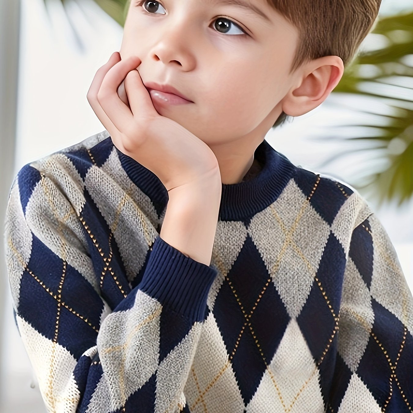 Image of Boys' Sweater, New Autumn/winter Children's Pure Knitwear, Warm Base Layer For Middle And Older Toddlers
