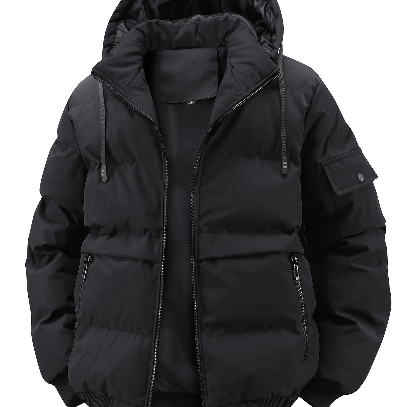 Winter Casual Hooded Sleeve Jacket Loose Removable Hood Men's Coat