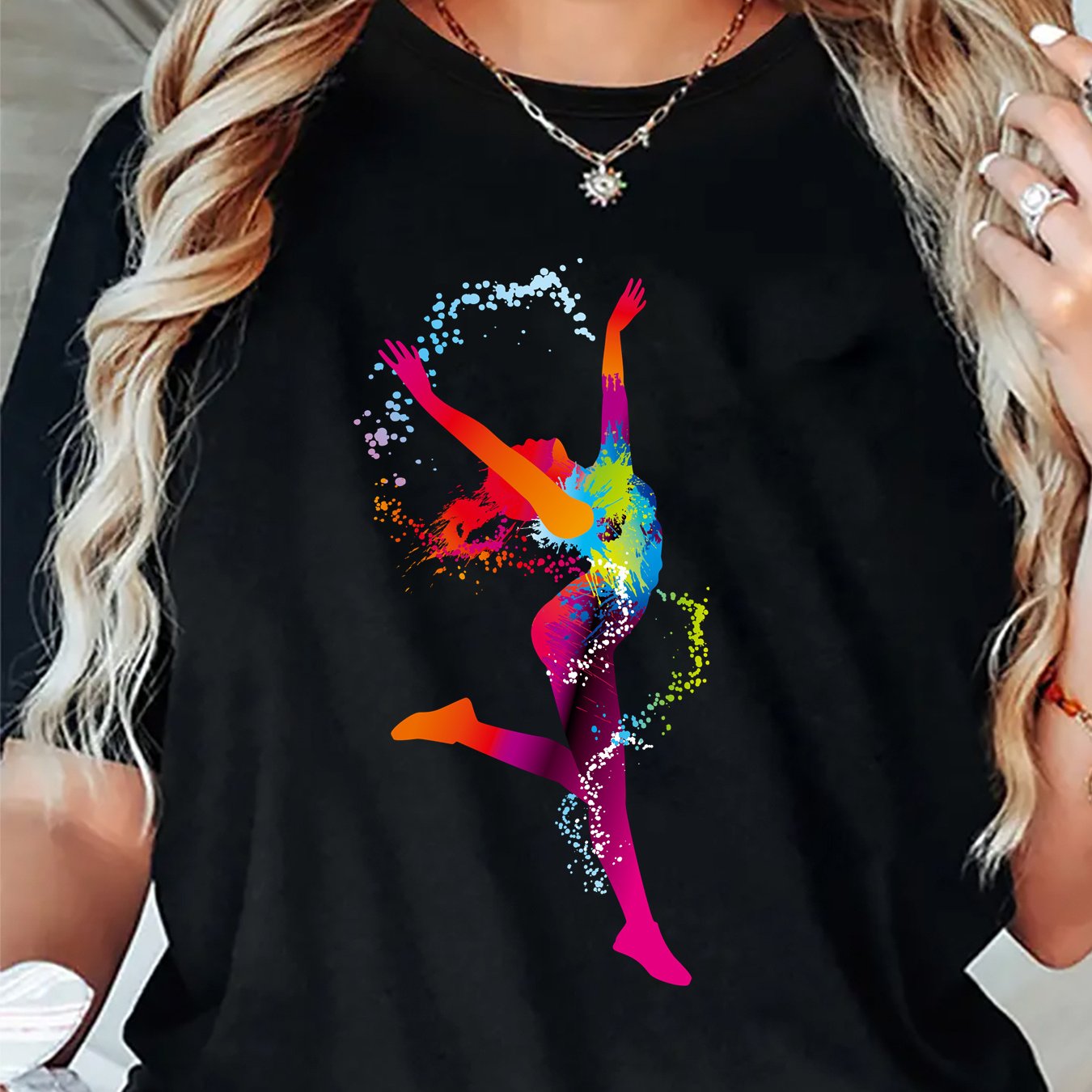 TEMU Cool Printed Dance - Women's Stylish Casual Sports T-shirt