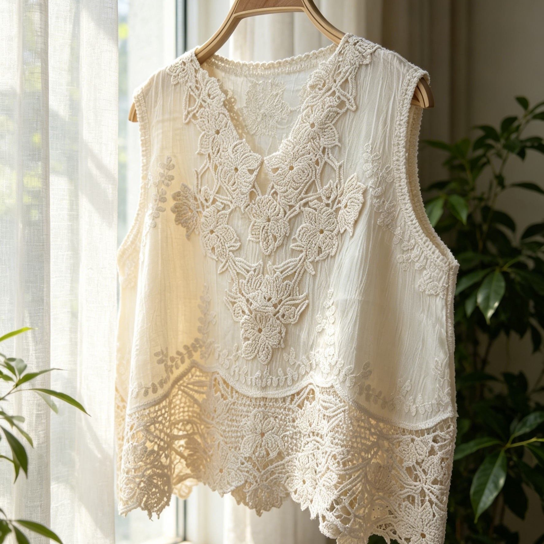 TEMU New Bohemian Crochet Hollow Vest Top