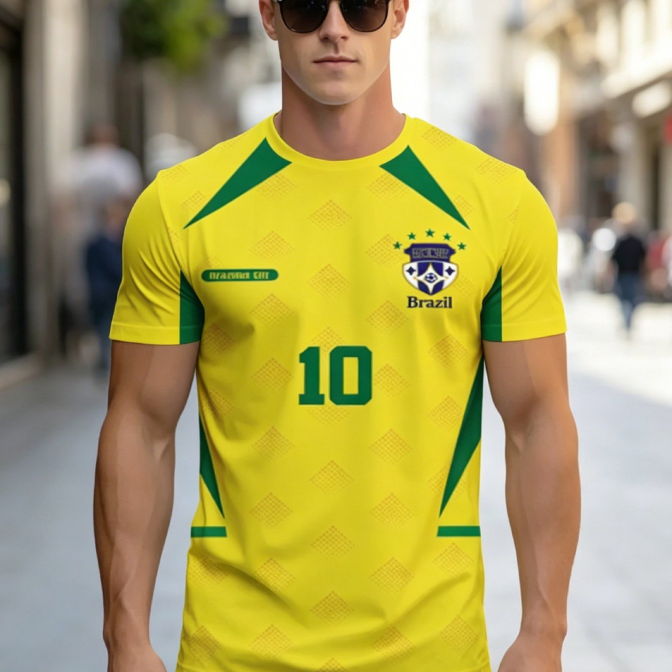 TEMU Printed Design With No Texture, Embroidery, Sequins, Denim, Or Any Accessories. The Fabric Is Semi-sheer, Embodying Of Football! -green