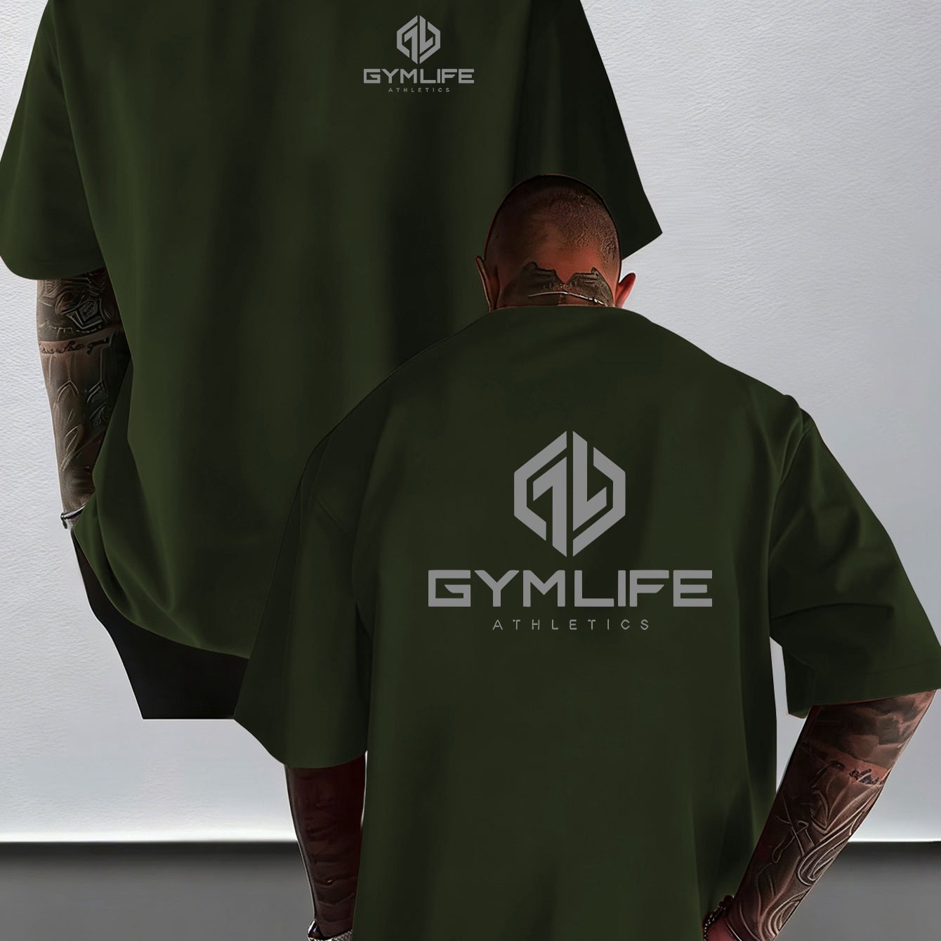 TEMU Gymlife T-shirt -themed Print - Short Sleeve Workout Shirt Suitable For Gym, & Casual Wear, Breathable Round Neck Tee With Design, Machine