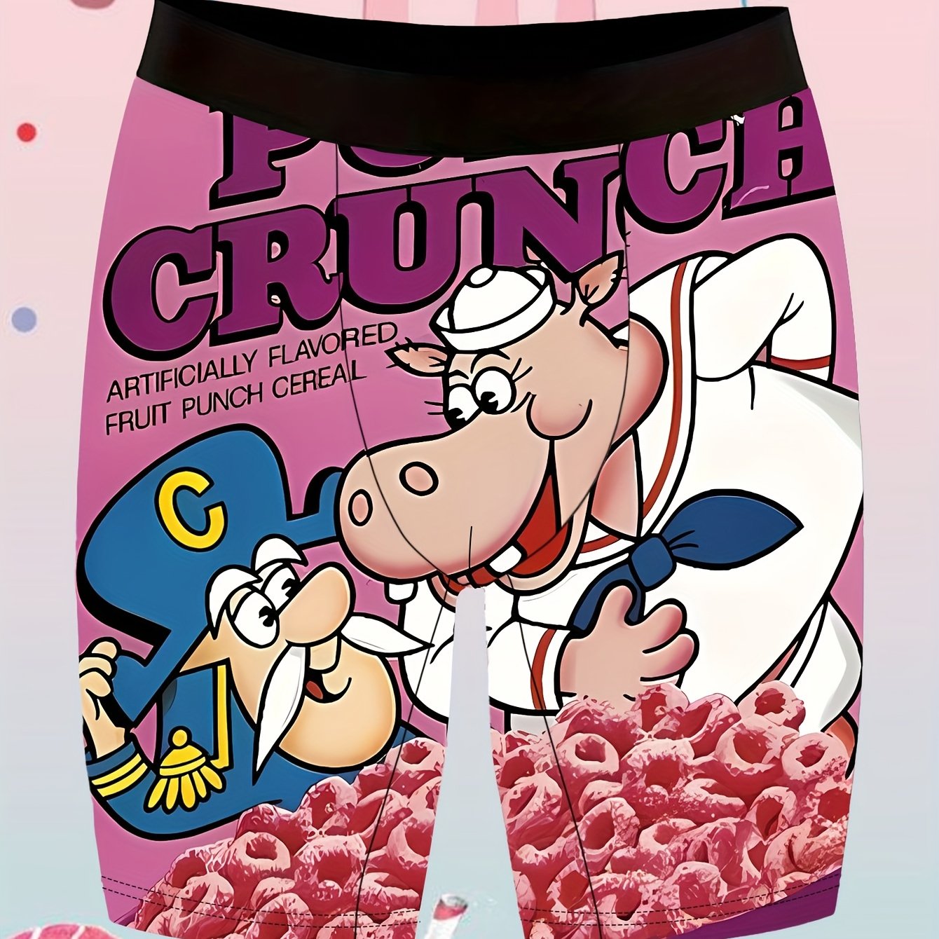 TEMU Men's Novelty Boxer Brief Shorts With Food-themed Underwear Print (suitable For Sports & Casual Wear) - Quick-dry Breathable Stretch Fabric,
