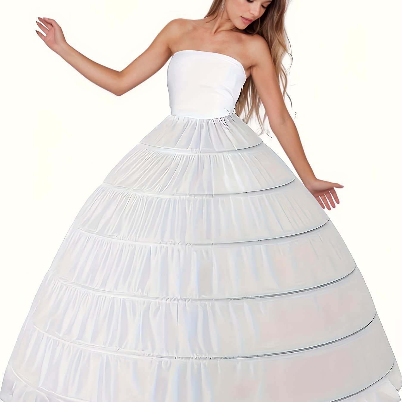 Image of Bridal Wedding Dress Skirt Hoop Petticoat, Oversized Gown Garment Lining For Full-length And Casual Attire