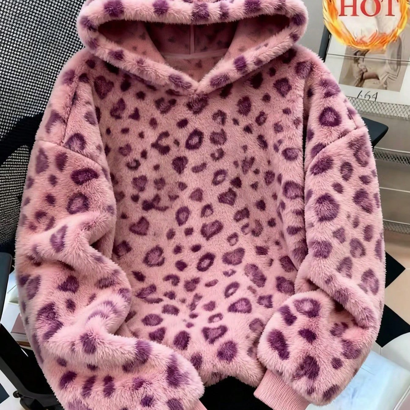 TEMU Girls' Autumn/winter Warm Plush Hooded Loose Sweatshirt, Casual Versatile Outerwear Top For Toddlers And Big Kids