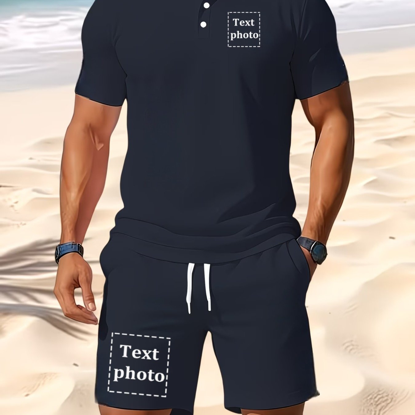 TEMU Men's Custom Set Fashionable Trendy Casual Light Mature Set
