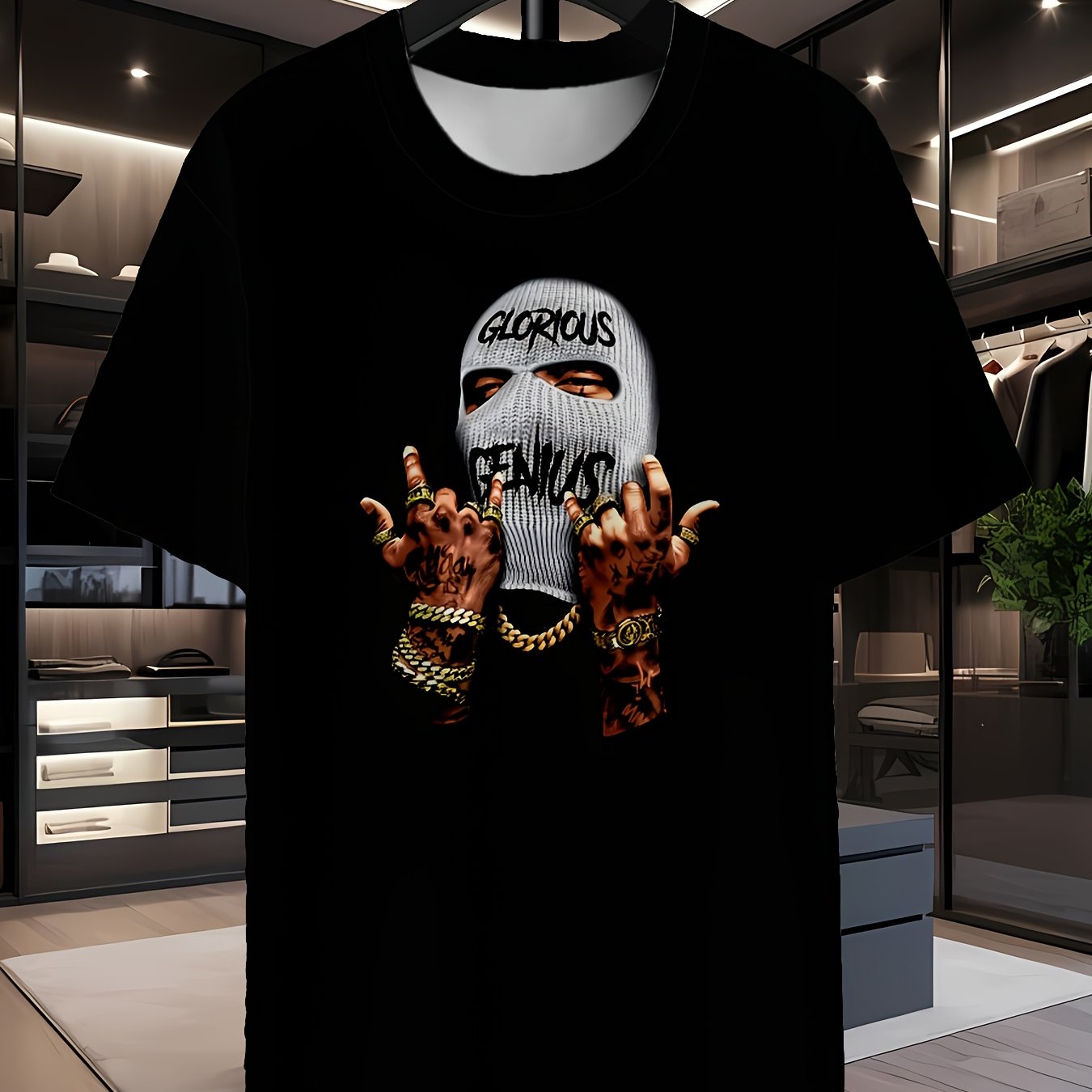 Image of Gang Og Rap Digital Printed Round Neck Men's T-shirt, Summer Fashion High-end Men's Short Sleeve Top Mg-dx1148