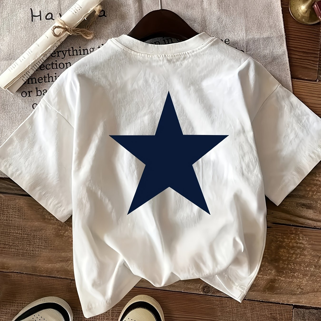 TEMU Women's Print Round Neck Short Sleeve T-shirt - Casual Sporty Blouse, Semi-translucent Top Suitable For - Wear, Machine Washable Layering Piece