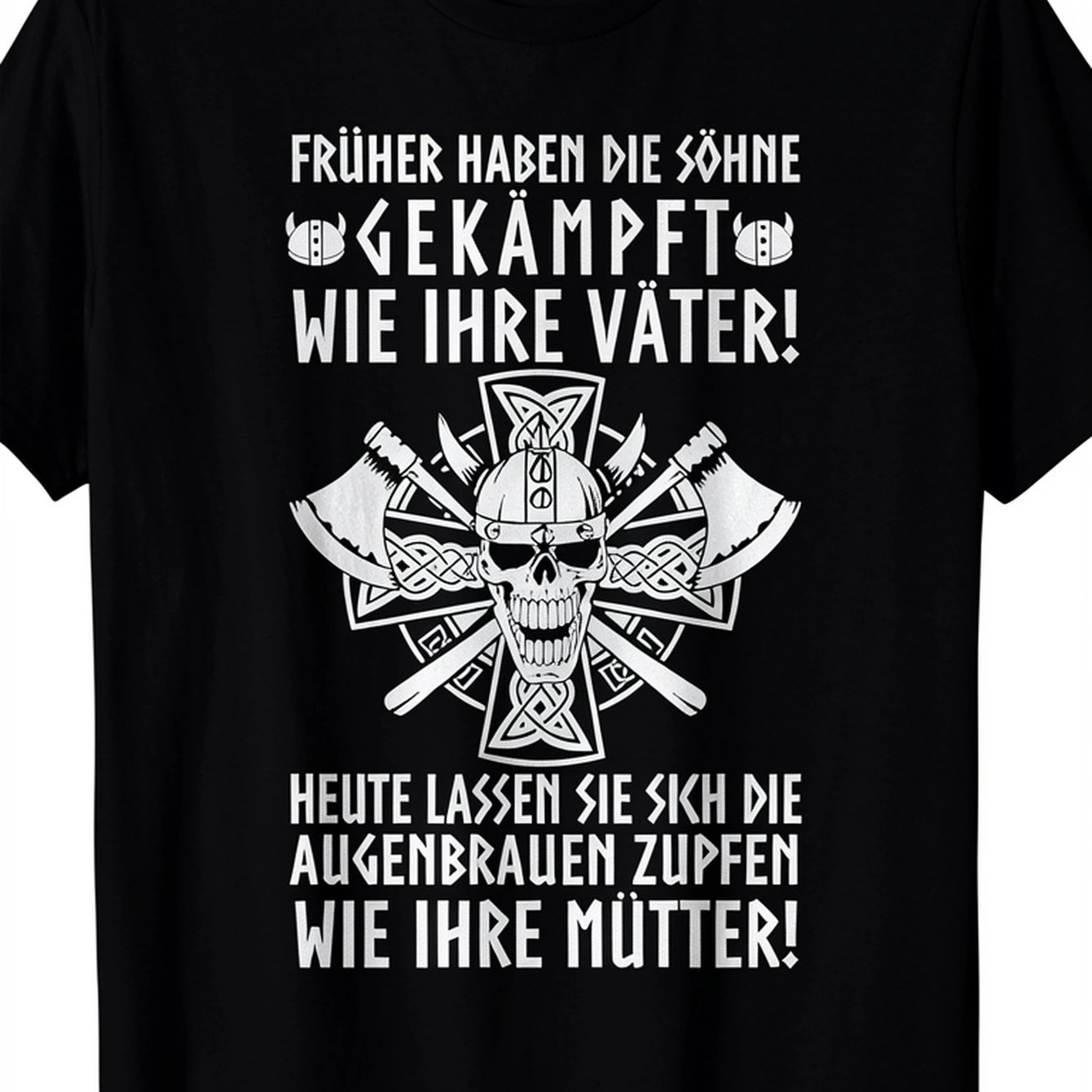 Men's For Viking Germanic Funny Sayings T-shirt - Norse For Viking Language With Scandinavian Humor, Casual Round Neck Tee For Viking Costume Parties And Casual Attire
