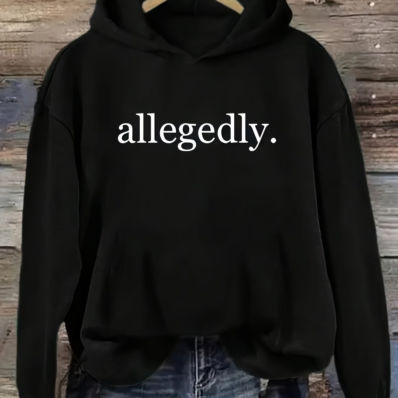TEMU Women's Graphic Hoodie-oversized Fleecelined Hooded Sweater With Print & Fleece Pullover Loose Fit Casual Winter Sweater For Fall And Winter