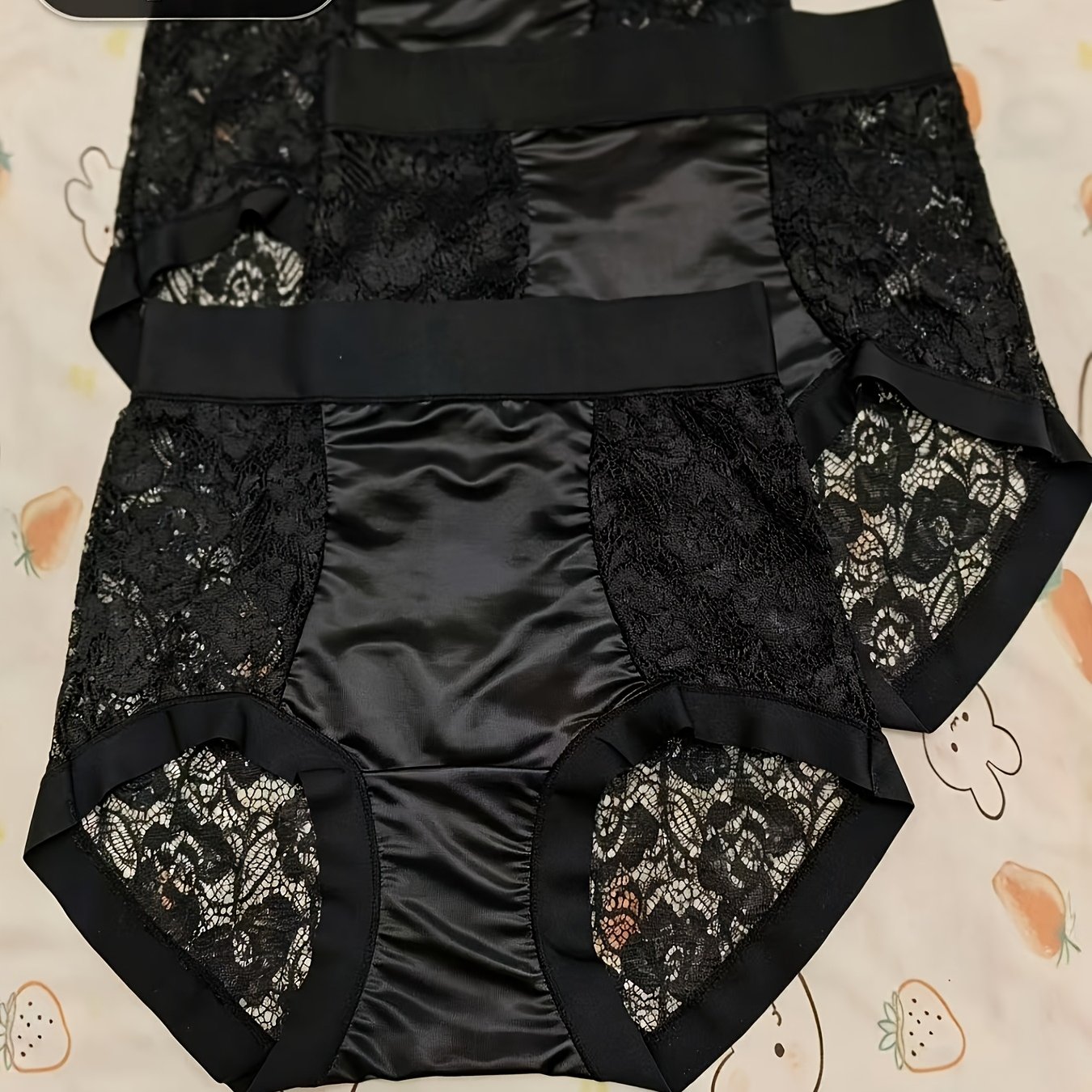 TEMU 3pcs Women's Mid-waist Lace Panties, Sexy Comfortable Breathable Ladies Underwear