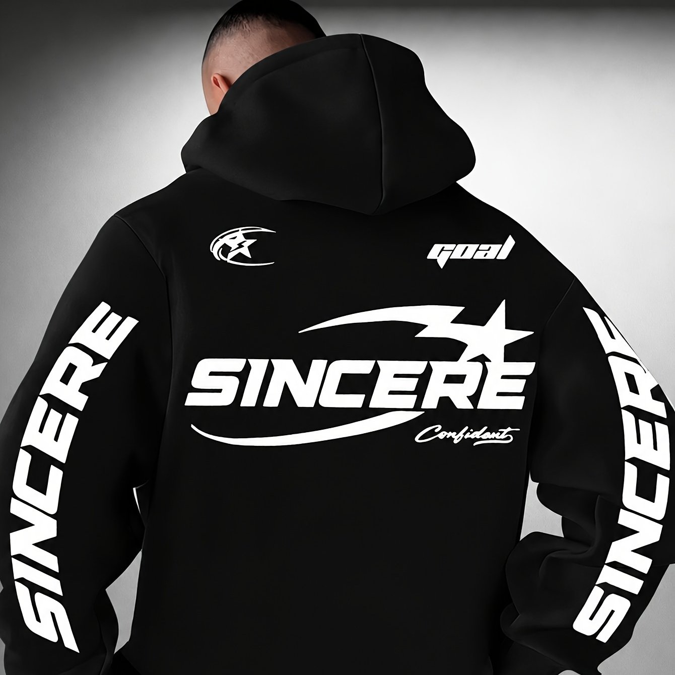 Image of Trendy And Unique! Men's Sweatshirt With , Perfect For Street Style . A Casual Hoodie For Men, Made From Slightly Stretchy Knitted Fabric, Featuring A Loose Fit Suitable For