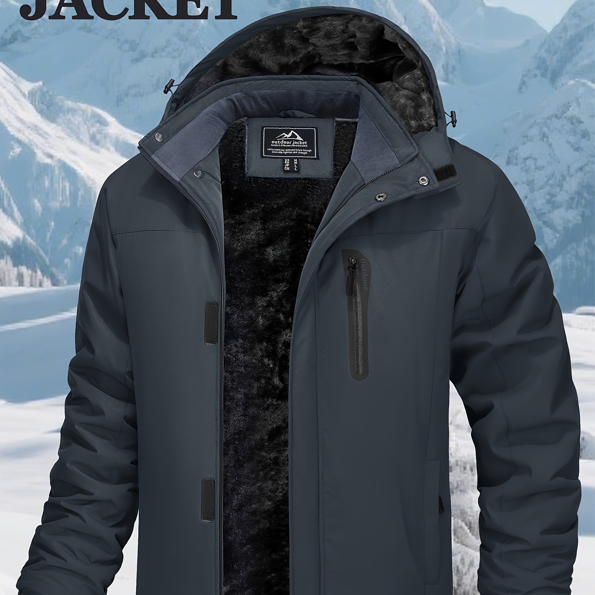 Men's Windproof Fleece Lined Ski Snowboard Jacket