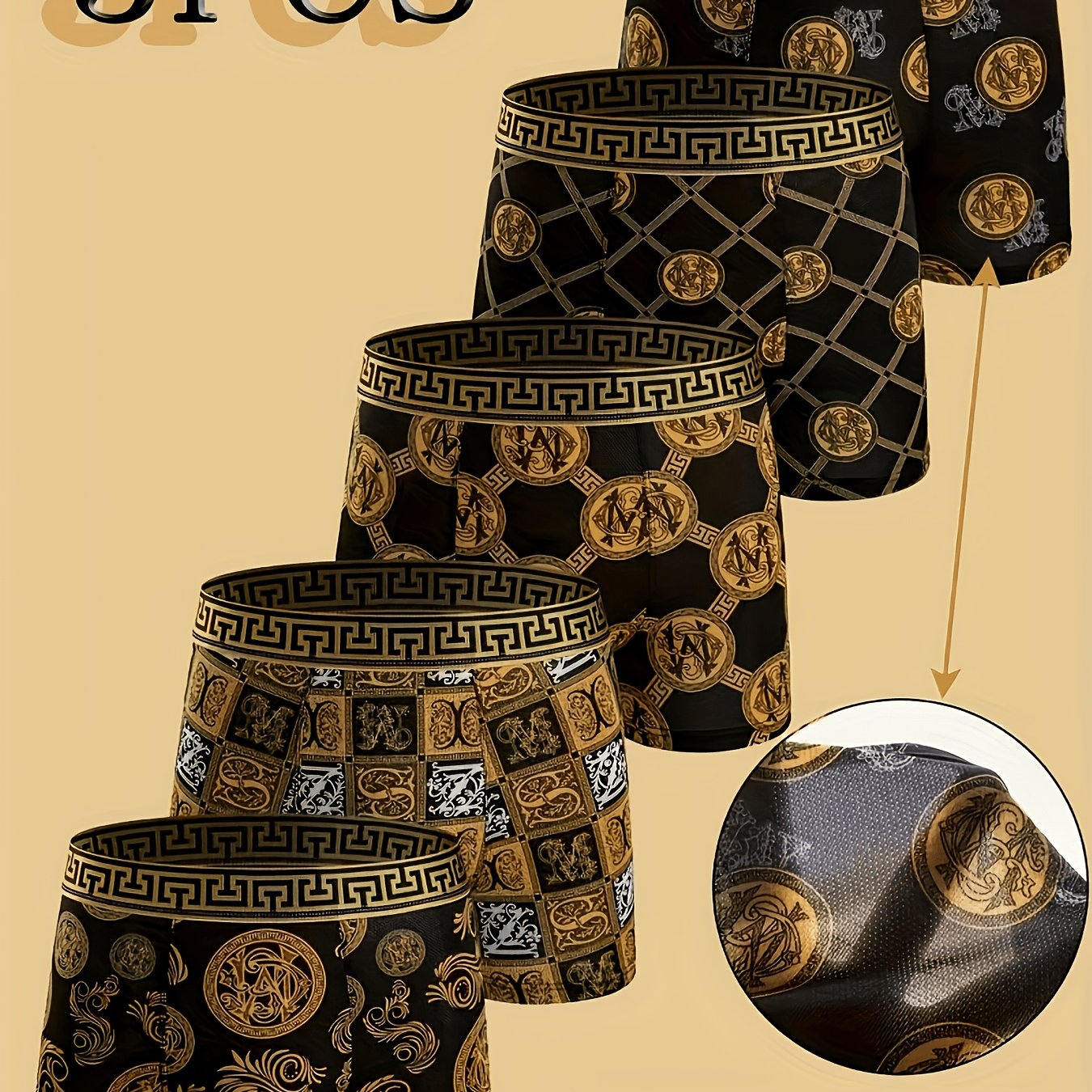 TEMU 5pcs Boxer Briefs, For Of Movement, Delicate And , Essential For Daily Casual Wear And Home Use