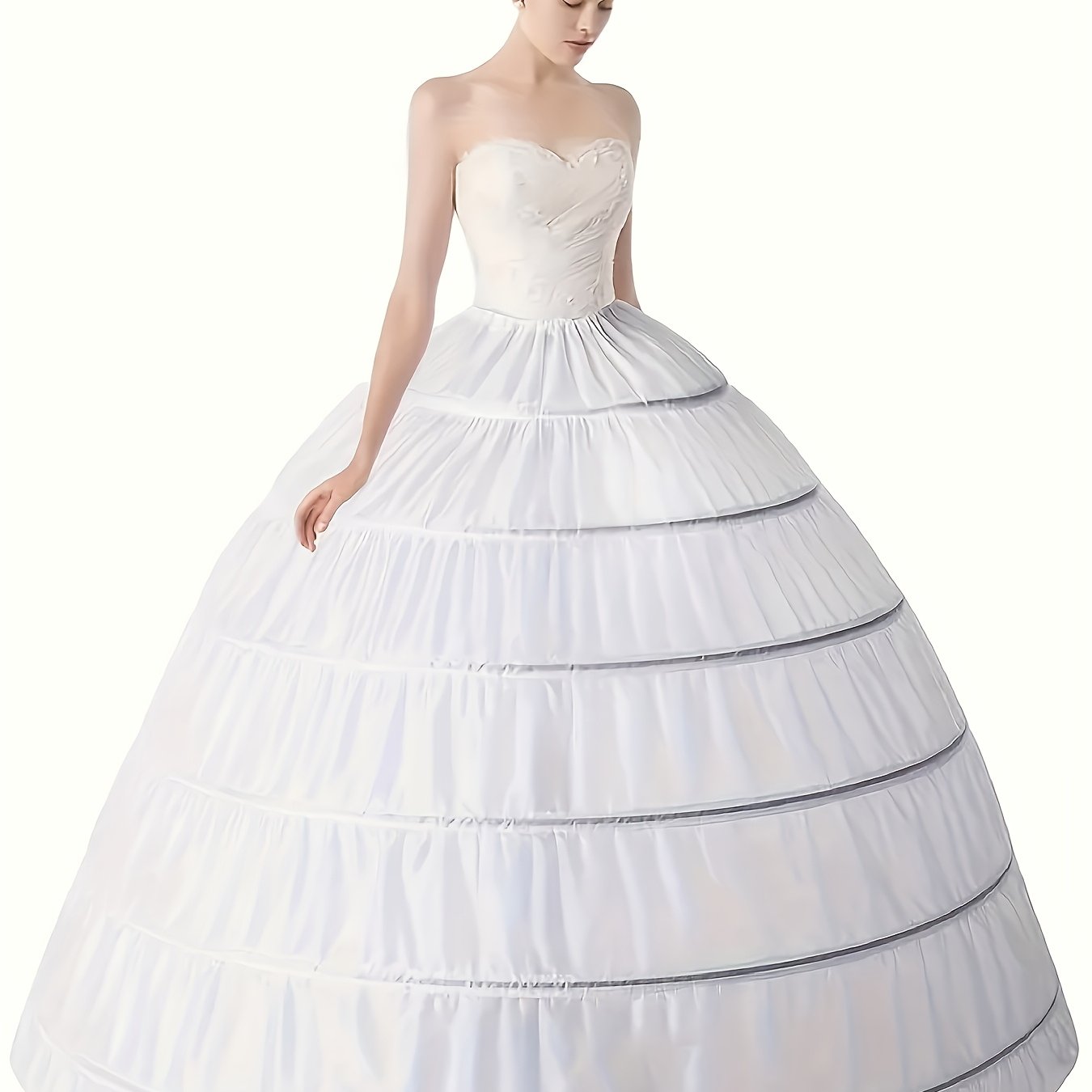 A Wedding Dress With A Petticoat, An Oversized Gown That Reaches The Floor, Wear
