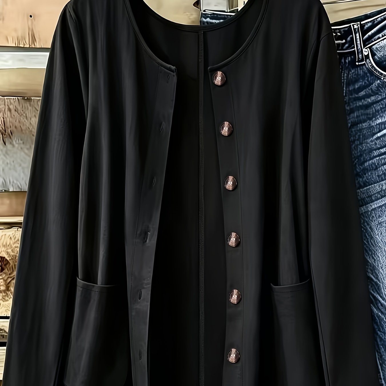 TEMU Grande Taille, Modèle Récent Élégant et Stylé, Cardigan Grande Taille avec Détails de Boutons, Toutes , Manches Longues à Boutonnage, Coupe ,