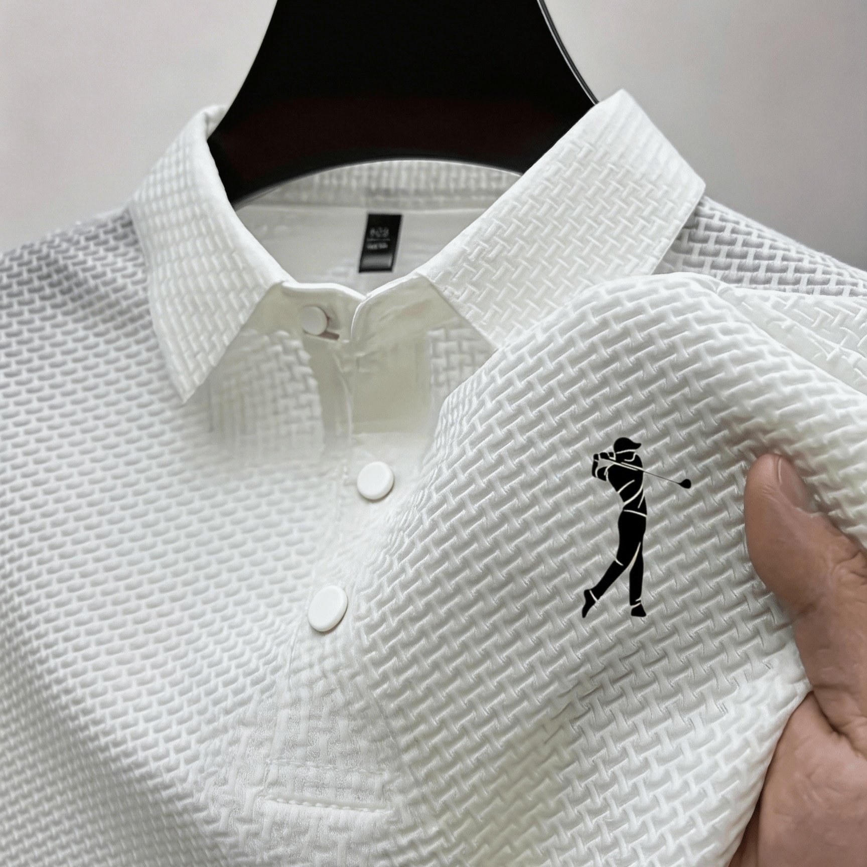TEMU [Ensemble de polos noirs | Cadeau polo décontracté pour les fêtes de Noël] Polo pour homme Ice-, tissu -, pour de l'été, imprimé motif de golf -
